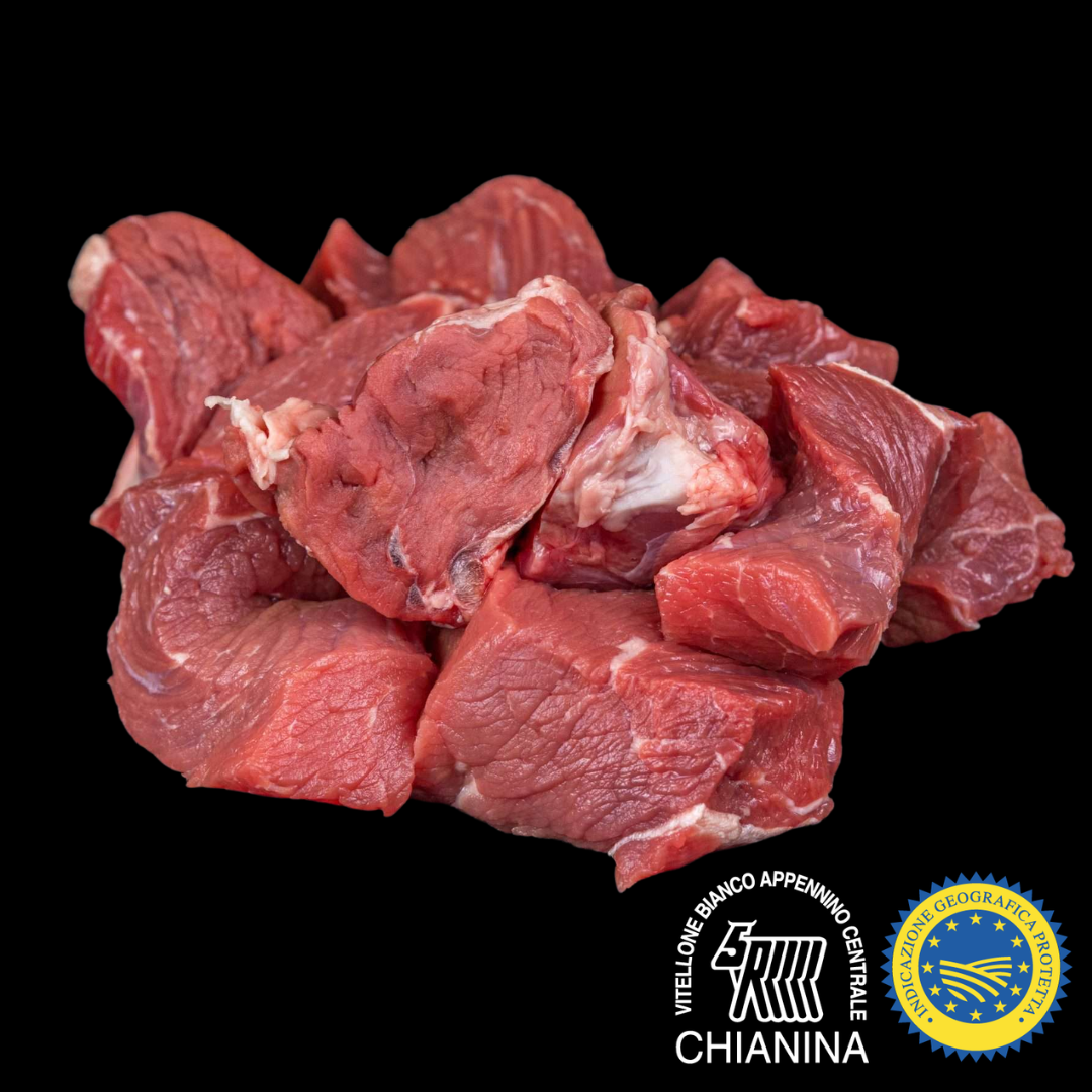 Cubes de Chianina IGP pour cuisson lente – Génisse Toscane